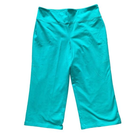 Women with Control Regular Tummy Control Full Leg Cropped Pants Teal Jade XL - Picture 2 of 8